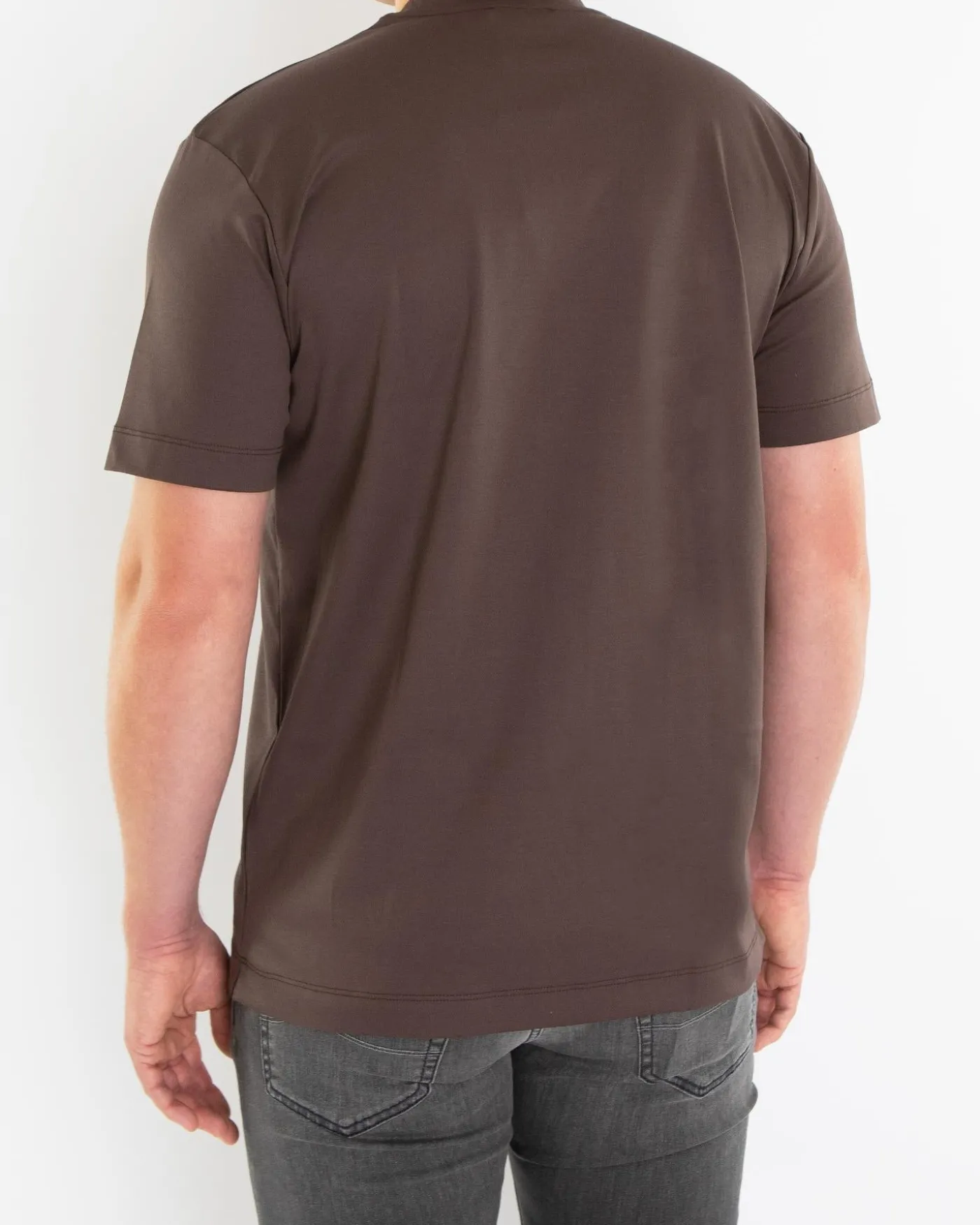 Heren Interlock Supima T-Shirt Bruin