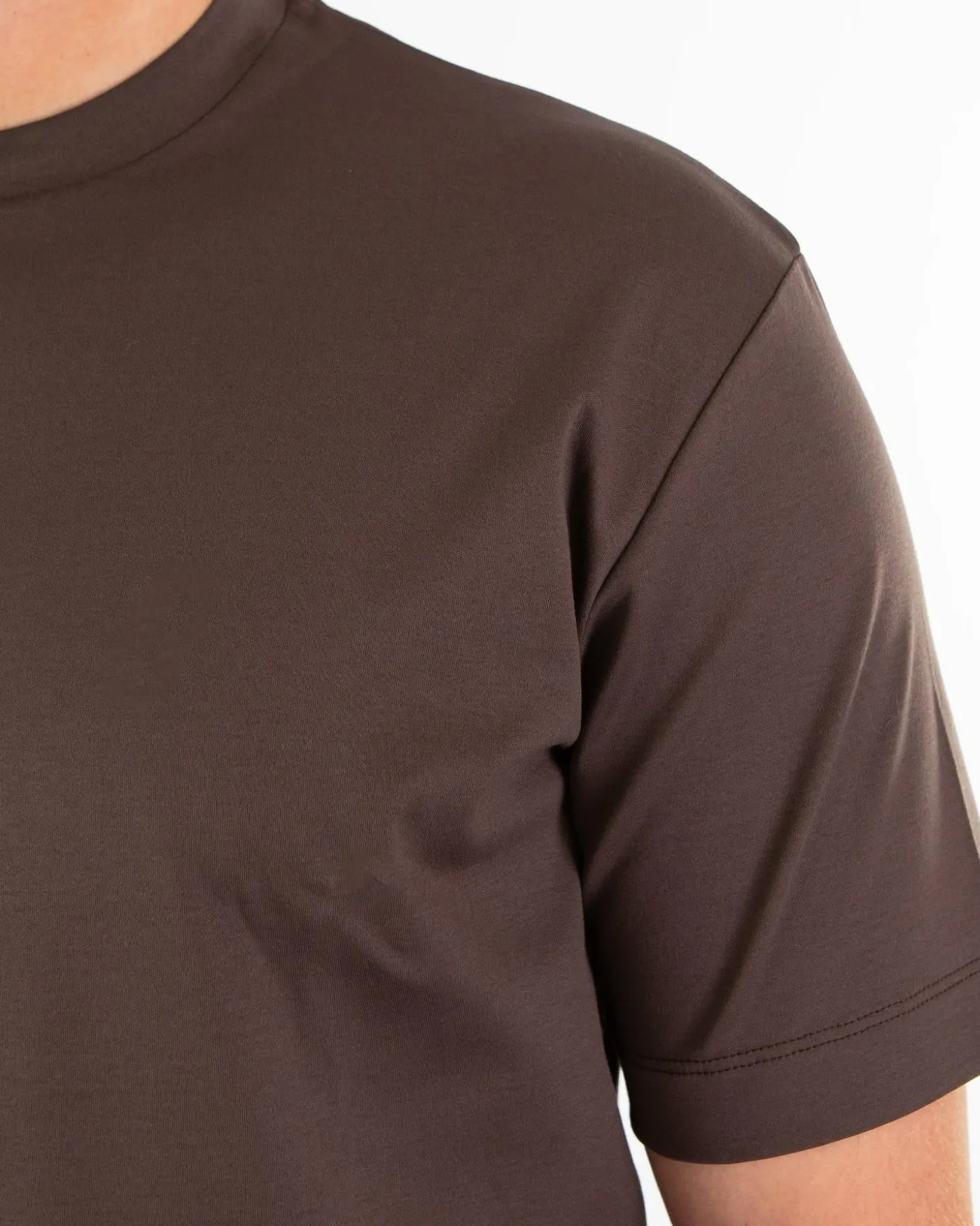 Heren Interlock Supima T-Shirt Bruin