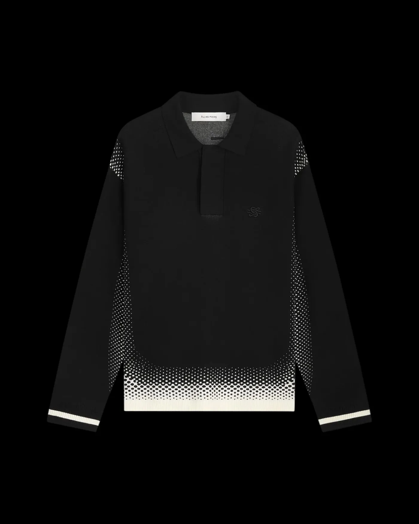 Heren Knit Shirt Rugby Zwart