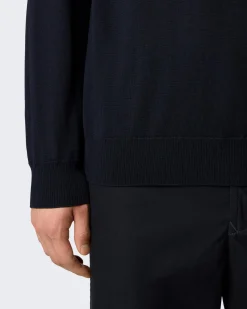 Heren Knitted Turleneck Blauw