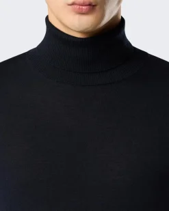 Heren Knitted Turleneck Blauw