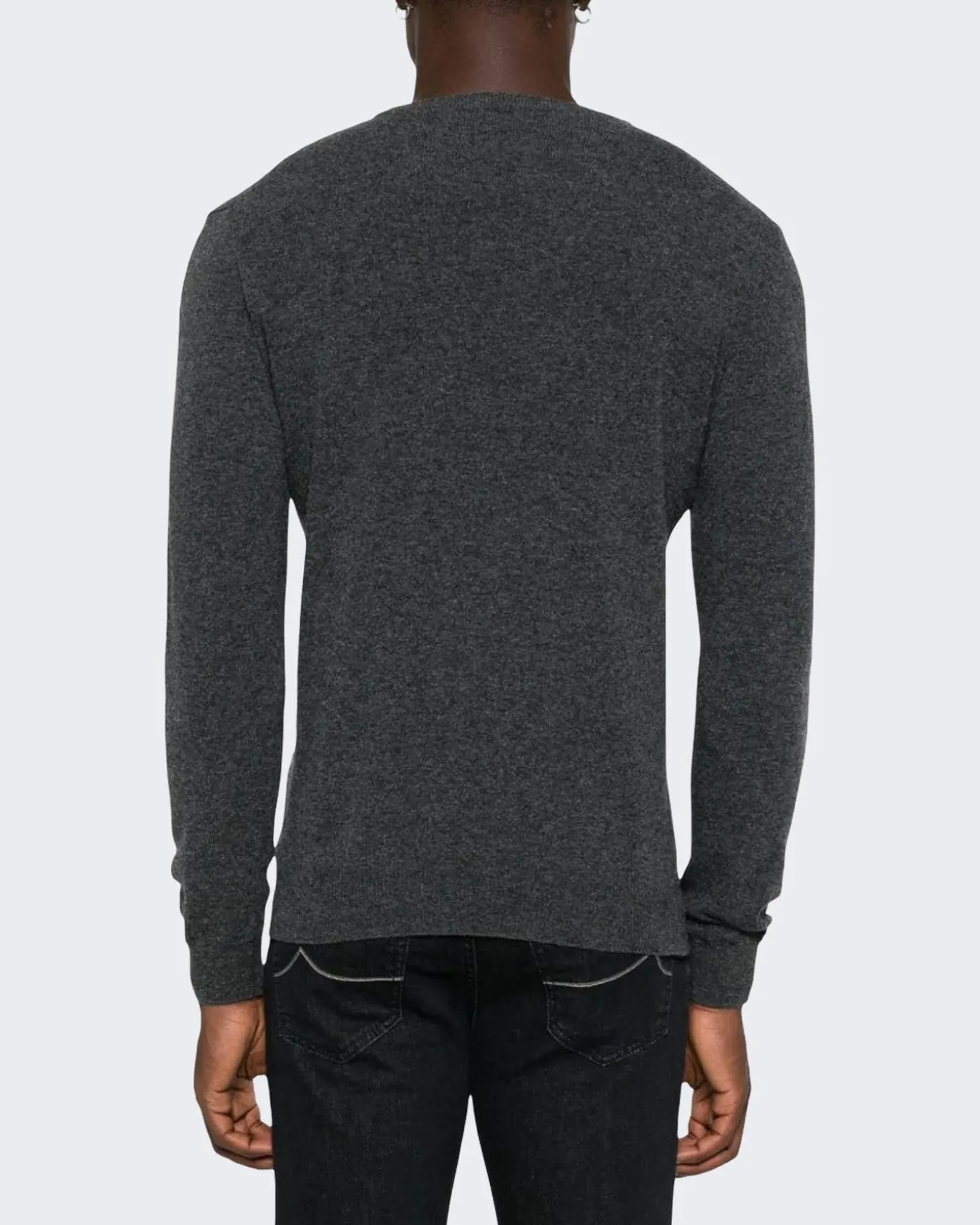 Heren Lambswool Crewneck Grijs