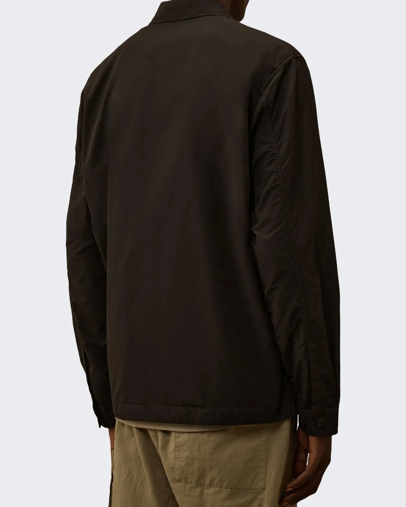 Heren Lens Zipped Overshirt Zwart