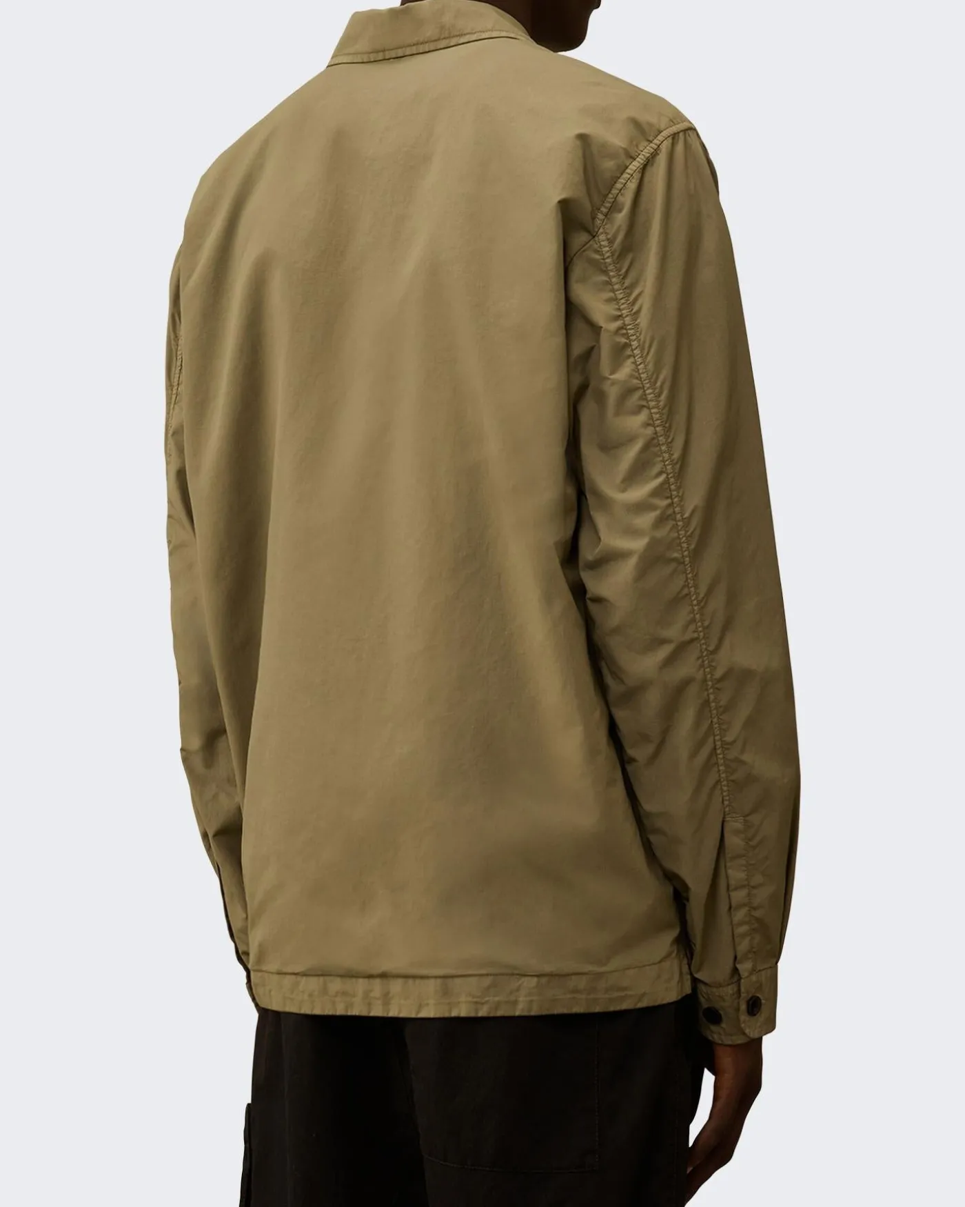 Heren Lens Zipped Overshirt Bruin