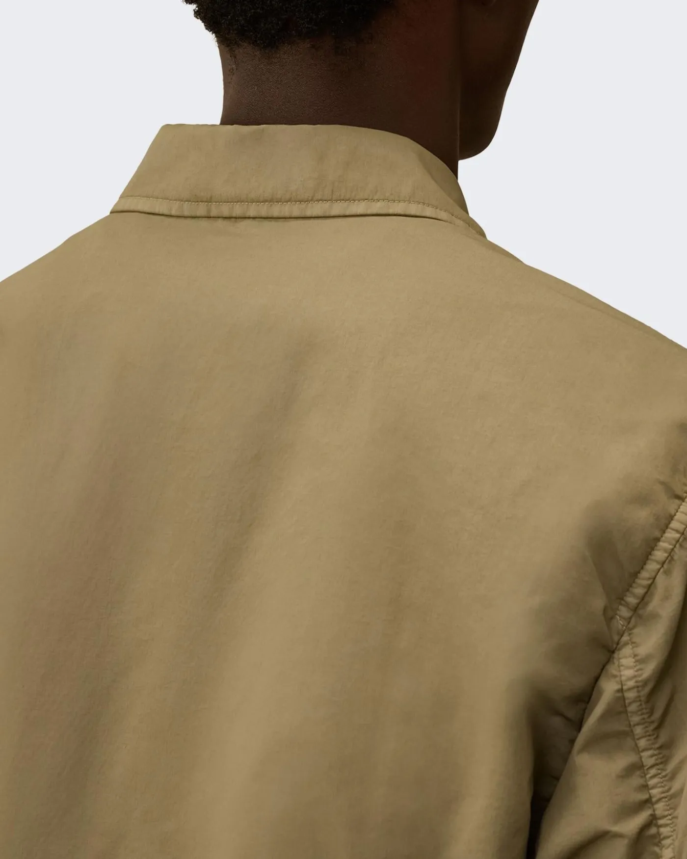 Heren Lens Zipped Overshirt Bruin