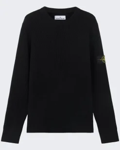 Heren Logo Patch Knitted Zwart