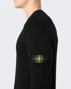 Heren Logo Patch Knitted Zwart
