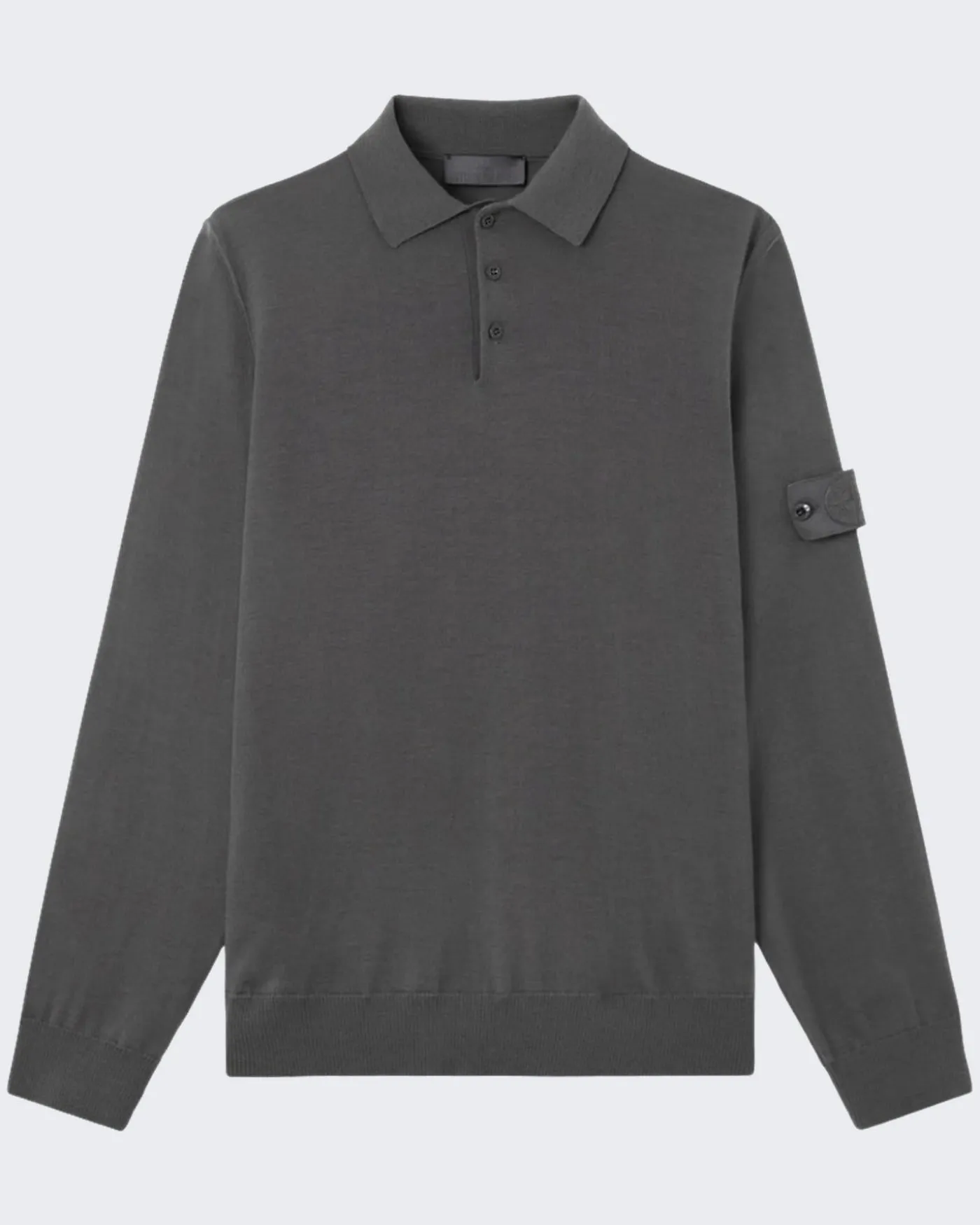 Heren Logo patch Poloshirt Grijs
