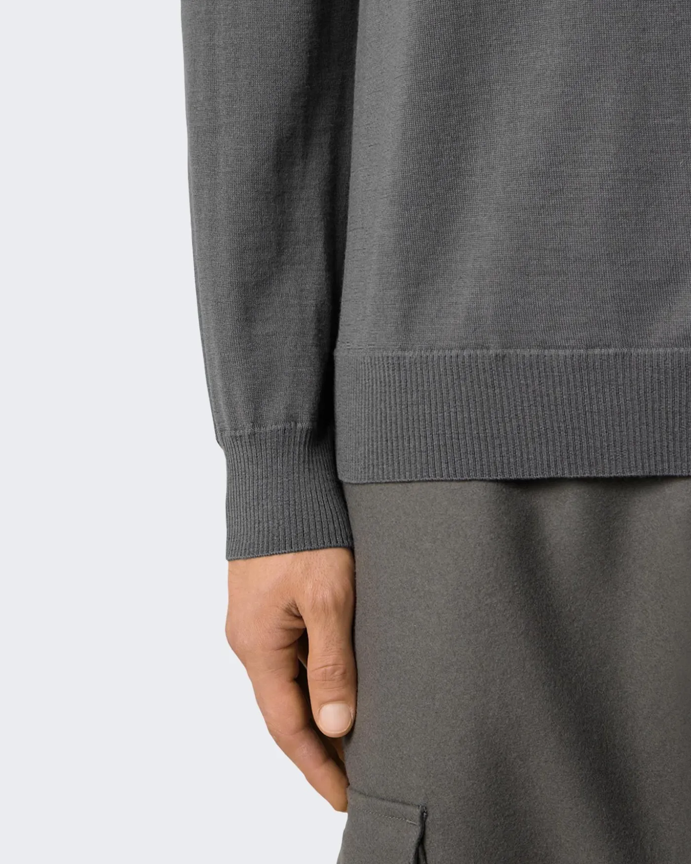 Heren Logo patch Poloshirt Grijs