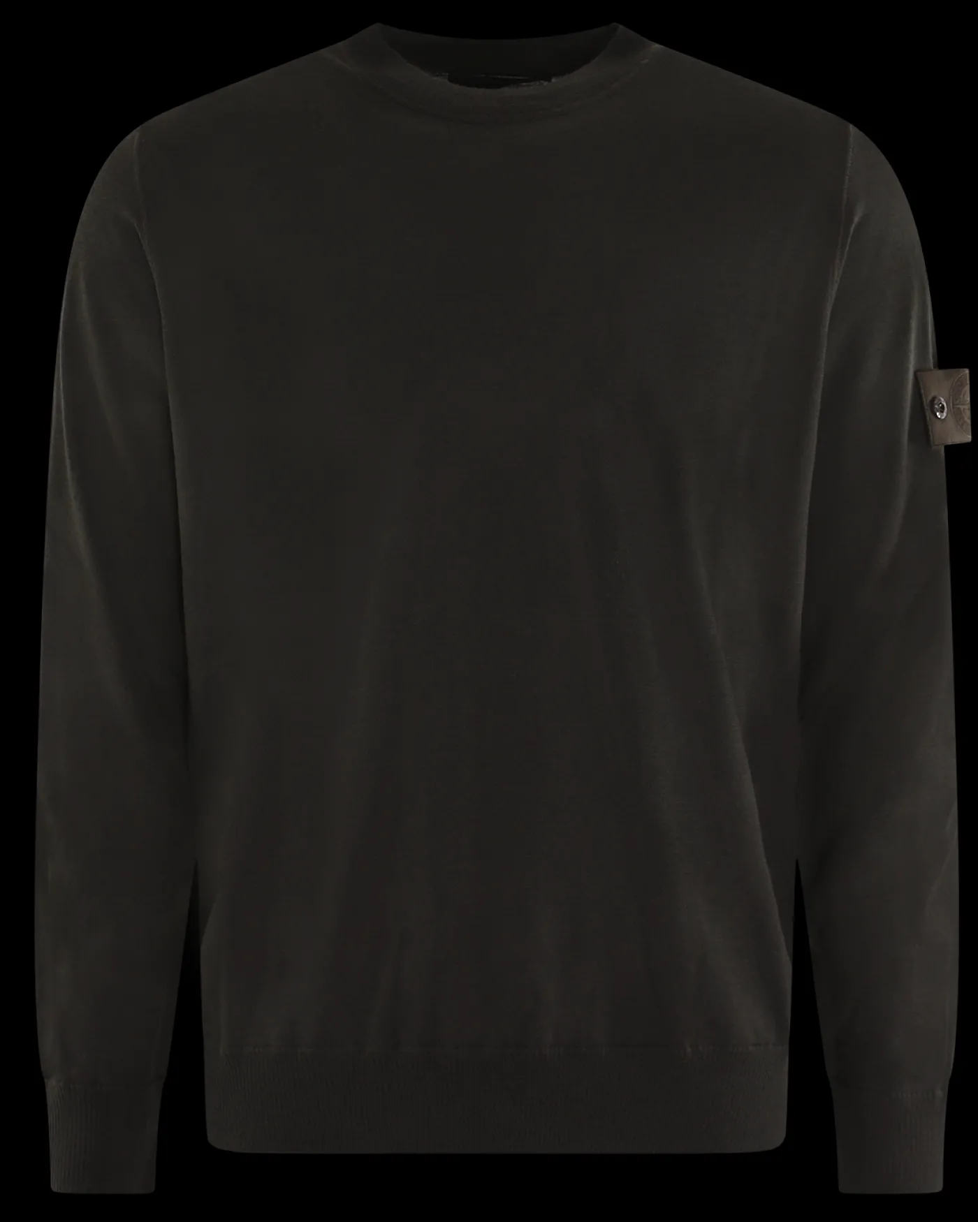 Heren Logo Patch Sweater Wool Bruin