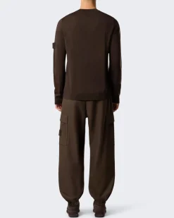 Heren Logo Patch Sweater Wool Bruin