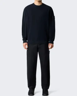 Heren Logo Patch Sweater Blauw