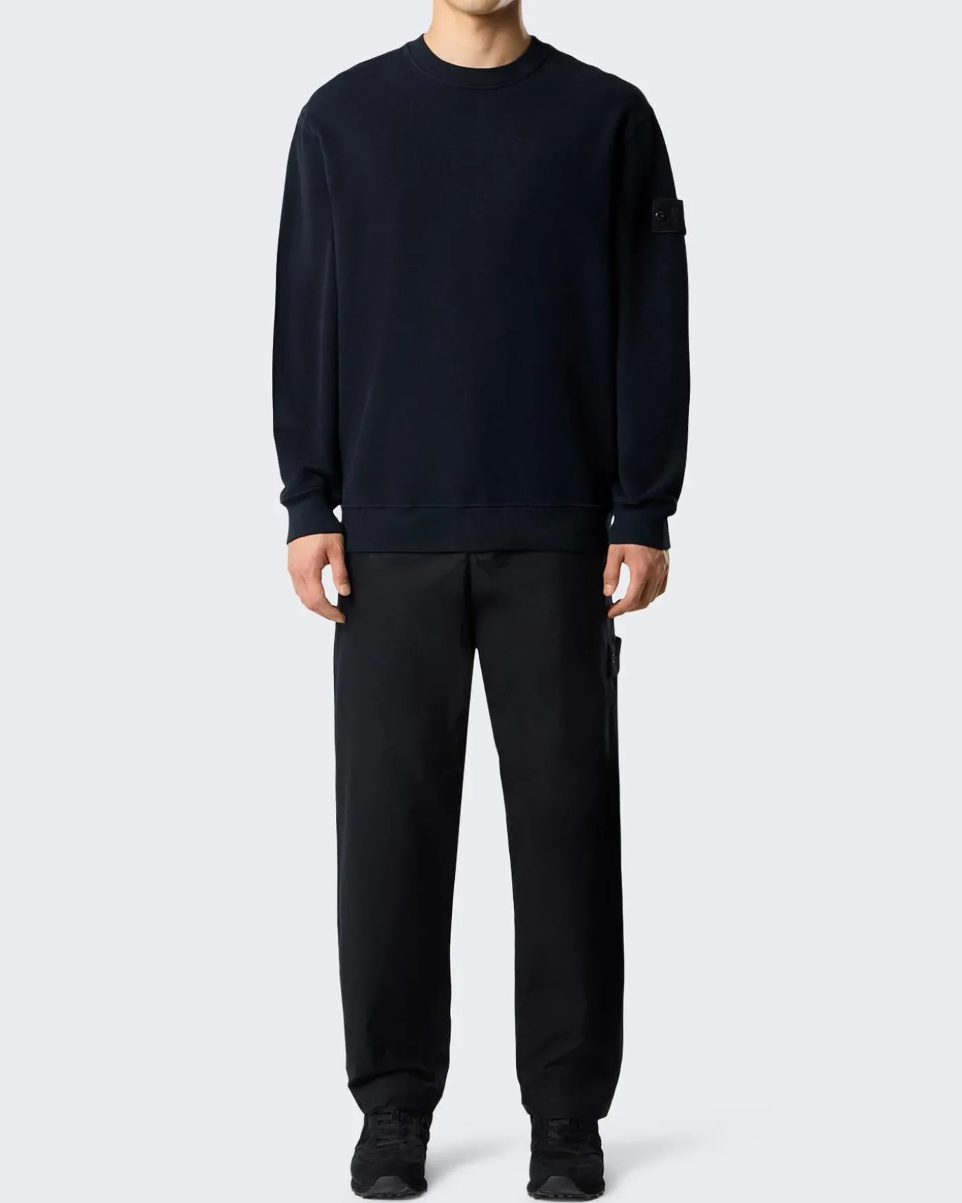 Heren Logo Patch Sweater Blauw