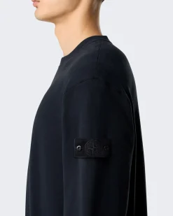 Heren Logo Patch Sweater Blauw