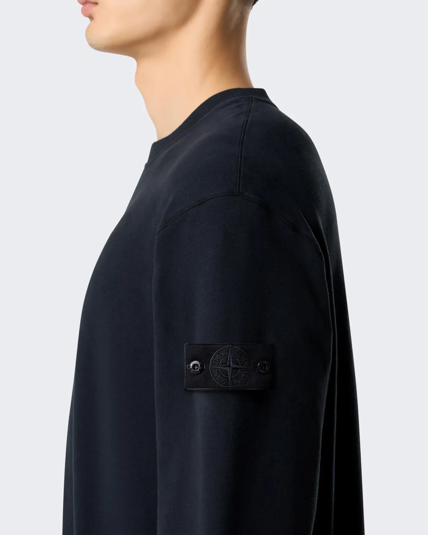 Heren Logo Patch Sweater Blauw