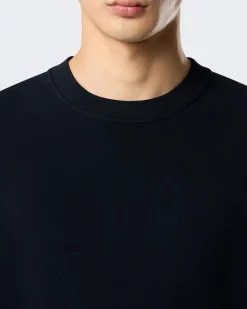 Heren Logo Patch Sweater Blauw