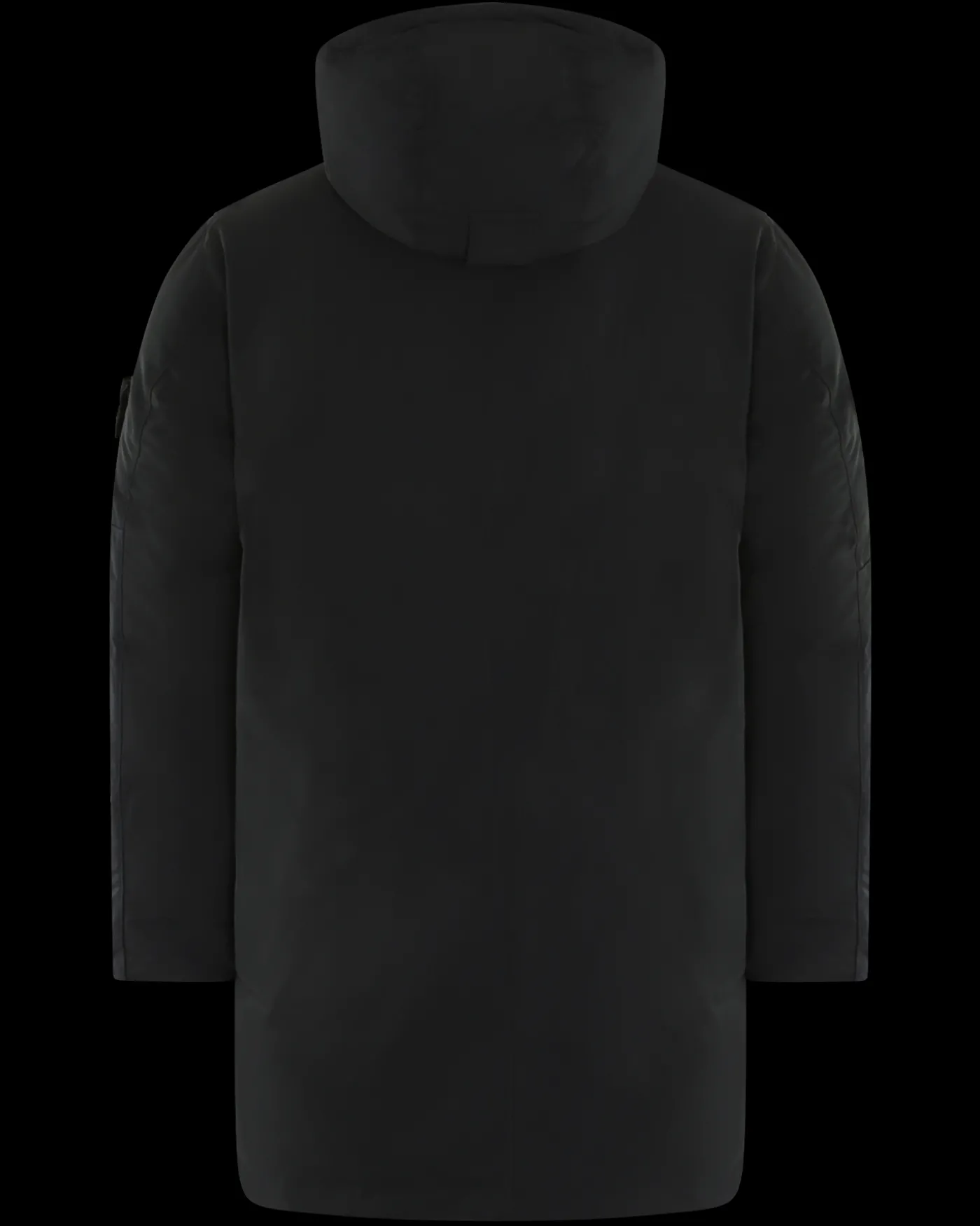 Heren Logopatch Long Parka Zwart