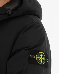 Heren Logopatch Long Parka Zwart
