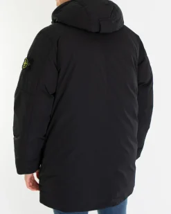 Heren Logopatch Long Parka Zwart