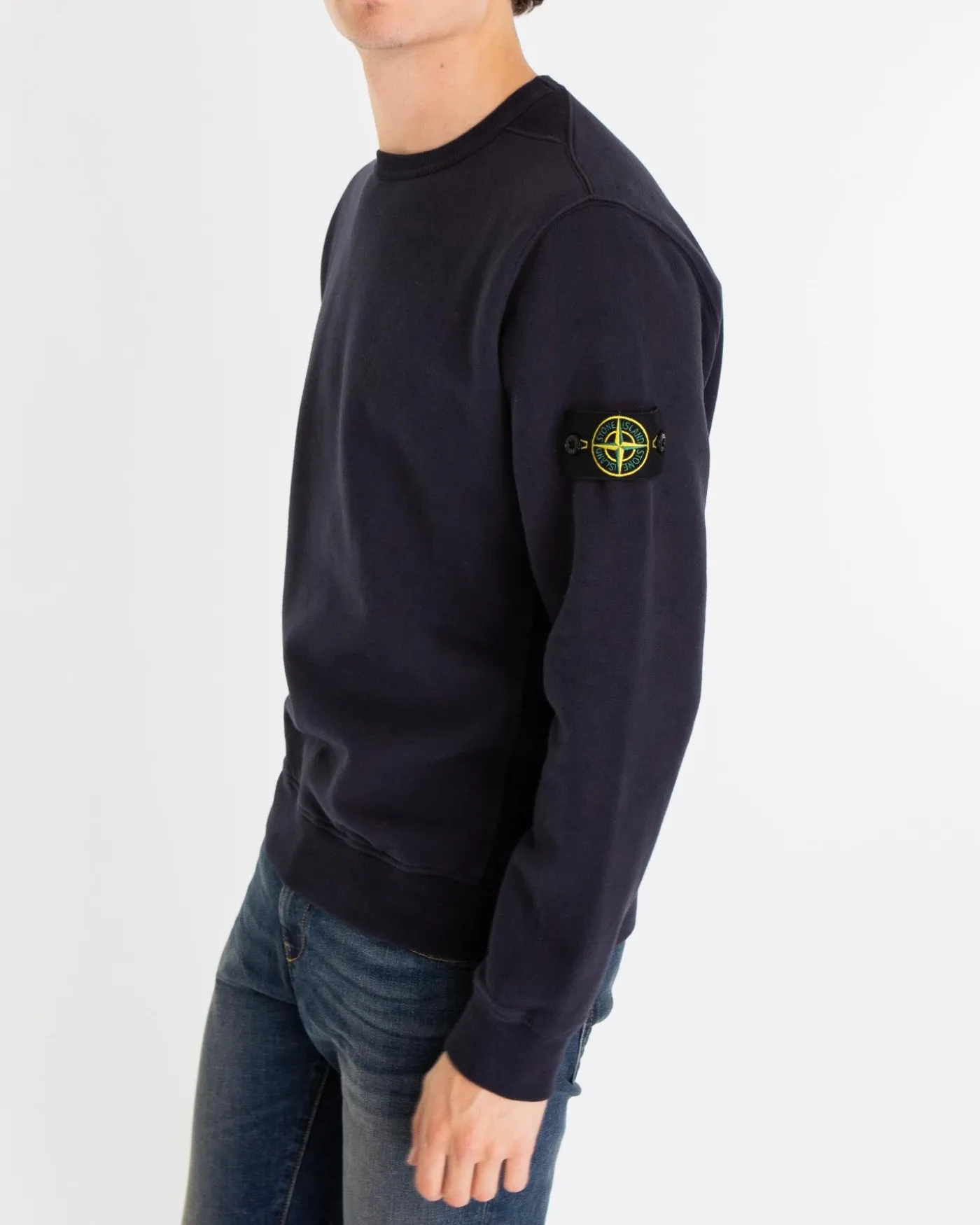 Heren Logo-patch Sweater Blauw