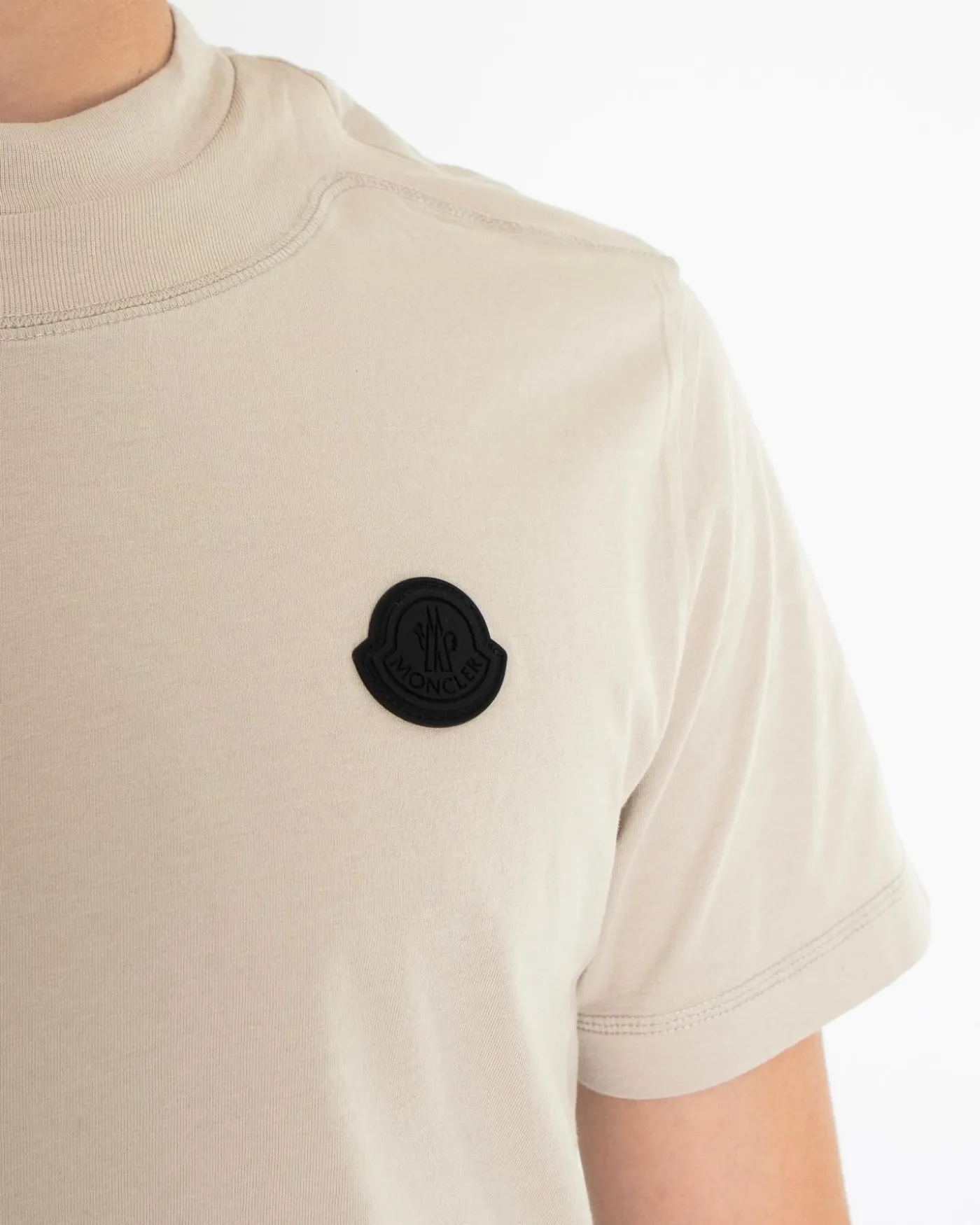 Heren Logopatch T-Shirt Beige
