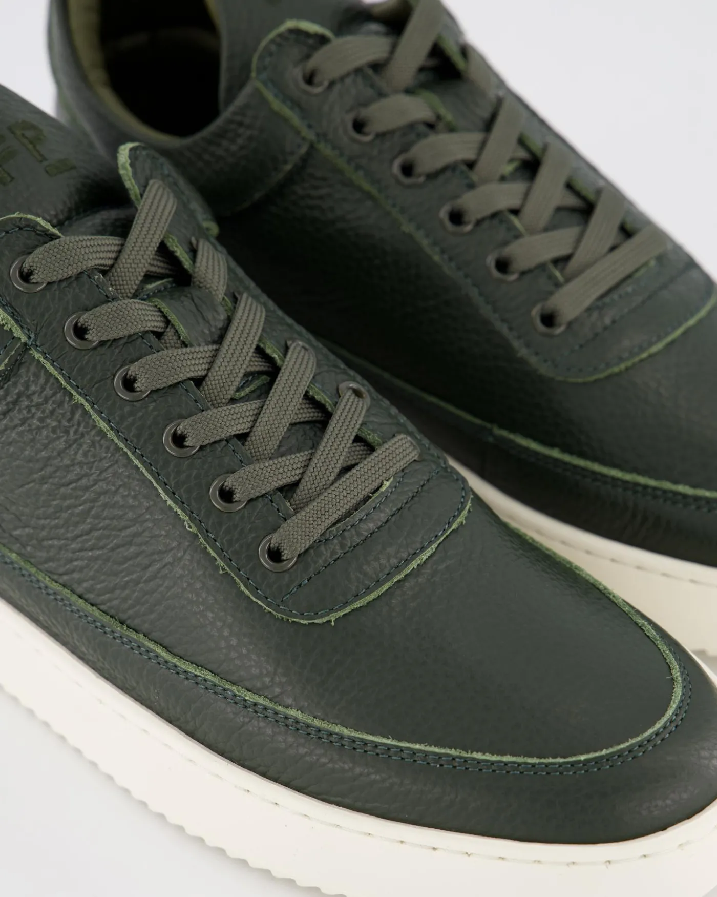 Heren Low Top Grain Sneaker Groen