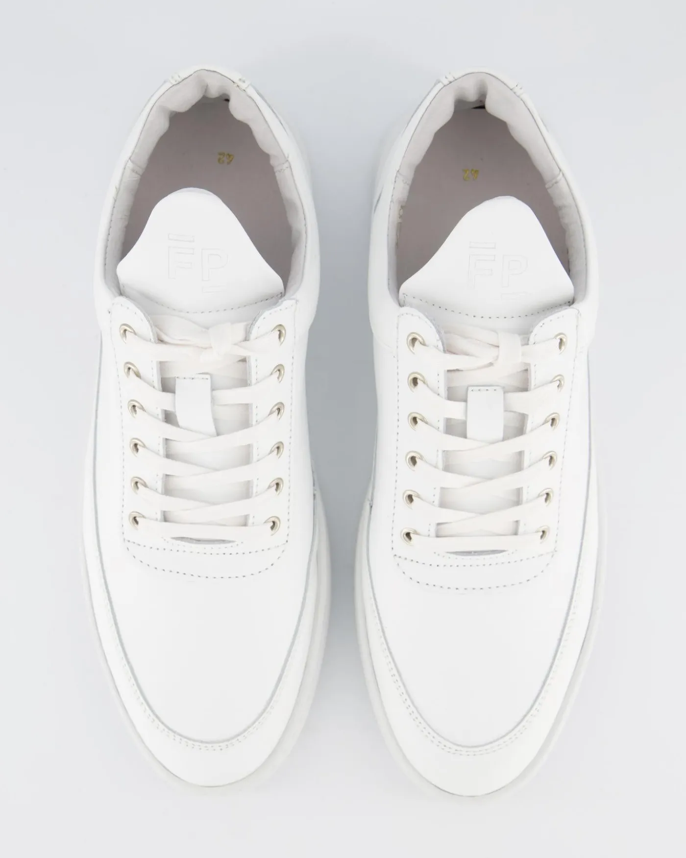 Heren Low Top Ripple Leer Wit
