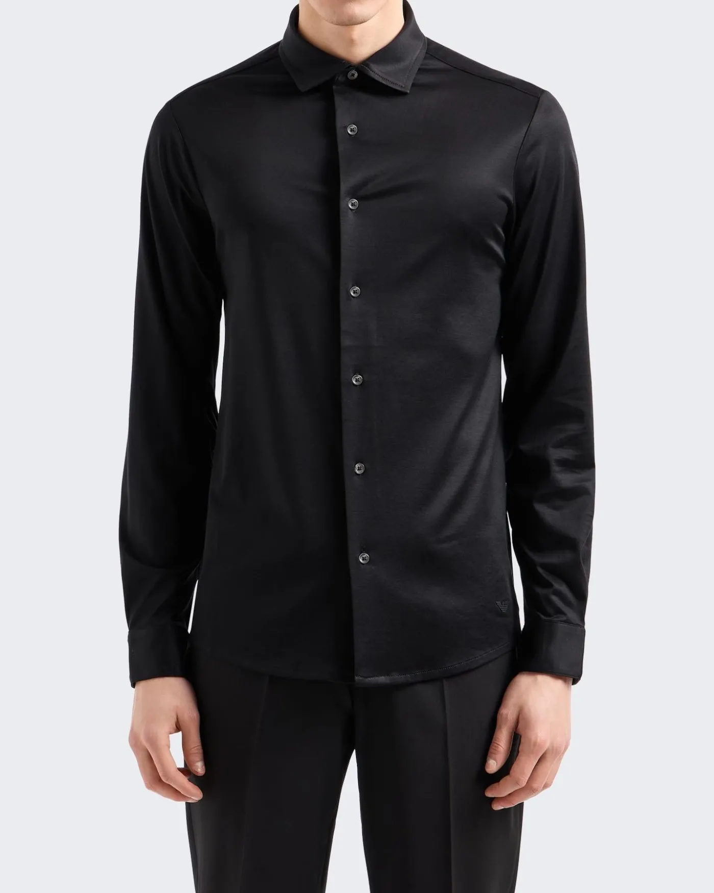 Heren Lyocell Jersey Shirt Zwart