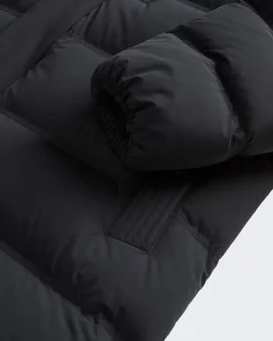 Heren Matt Stretch Long Puffer Zwart