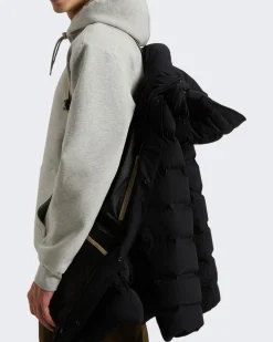 Heren Matt Stretch Long Puffer Zwart