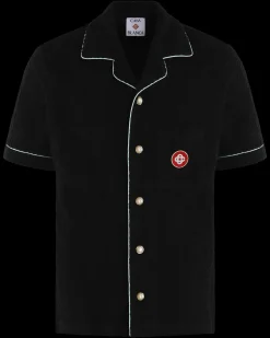 Heren Monogram Towelling Shirt Zwart