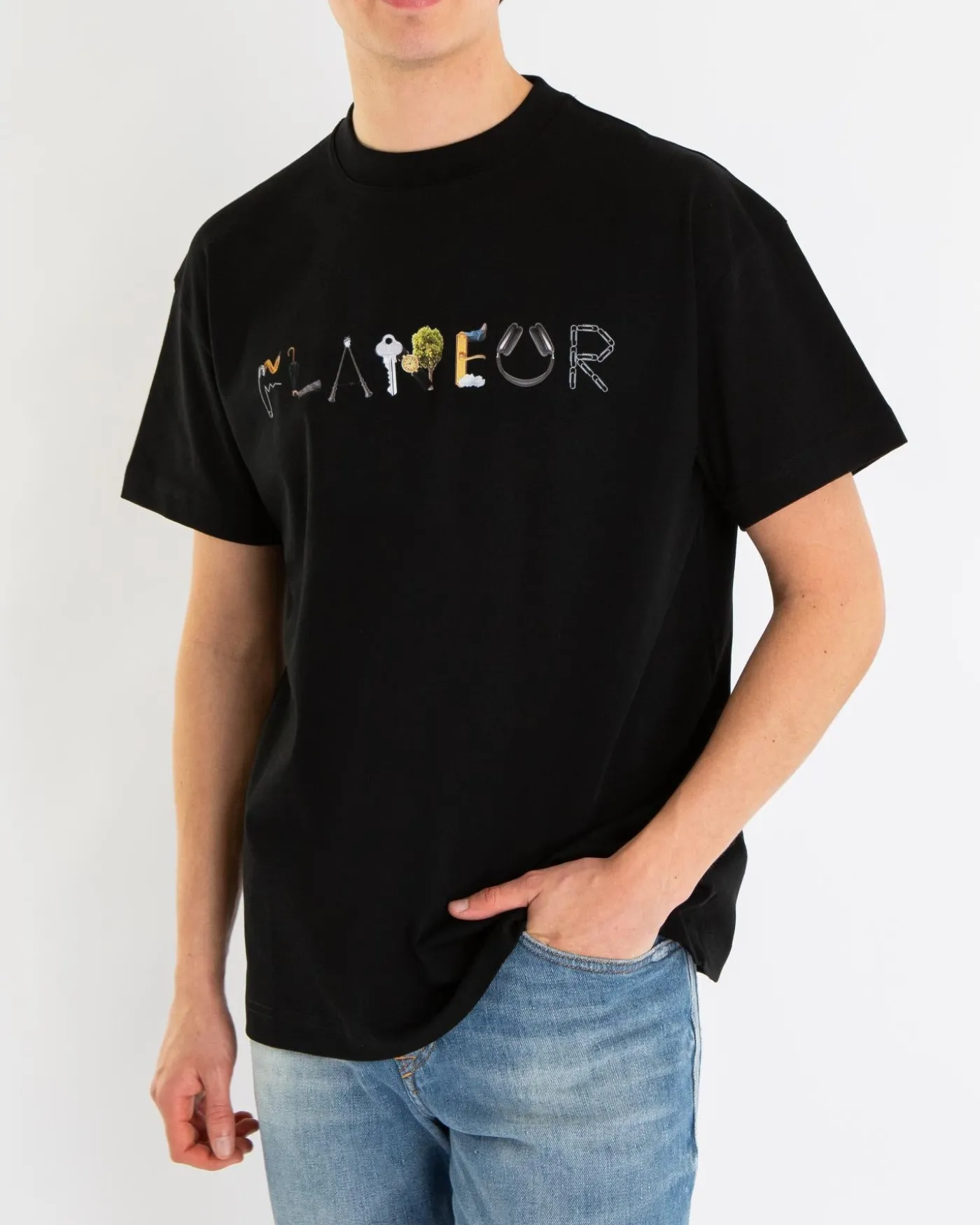 Heren Objects T-Shirt Zwart