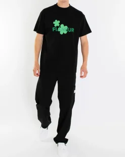 Heren Organic Flower T-Shirt Zwart