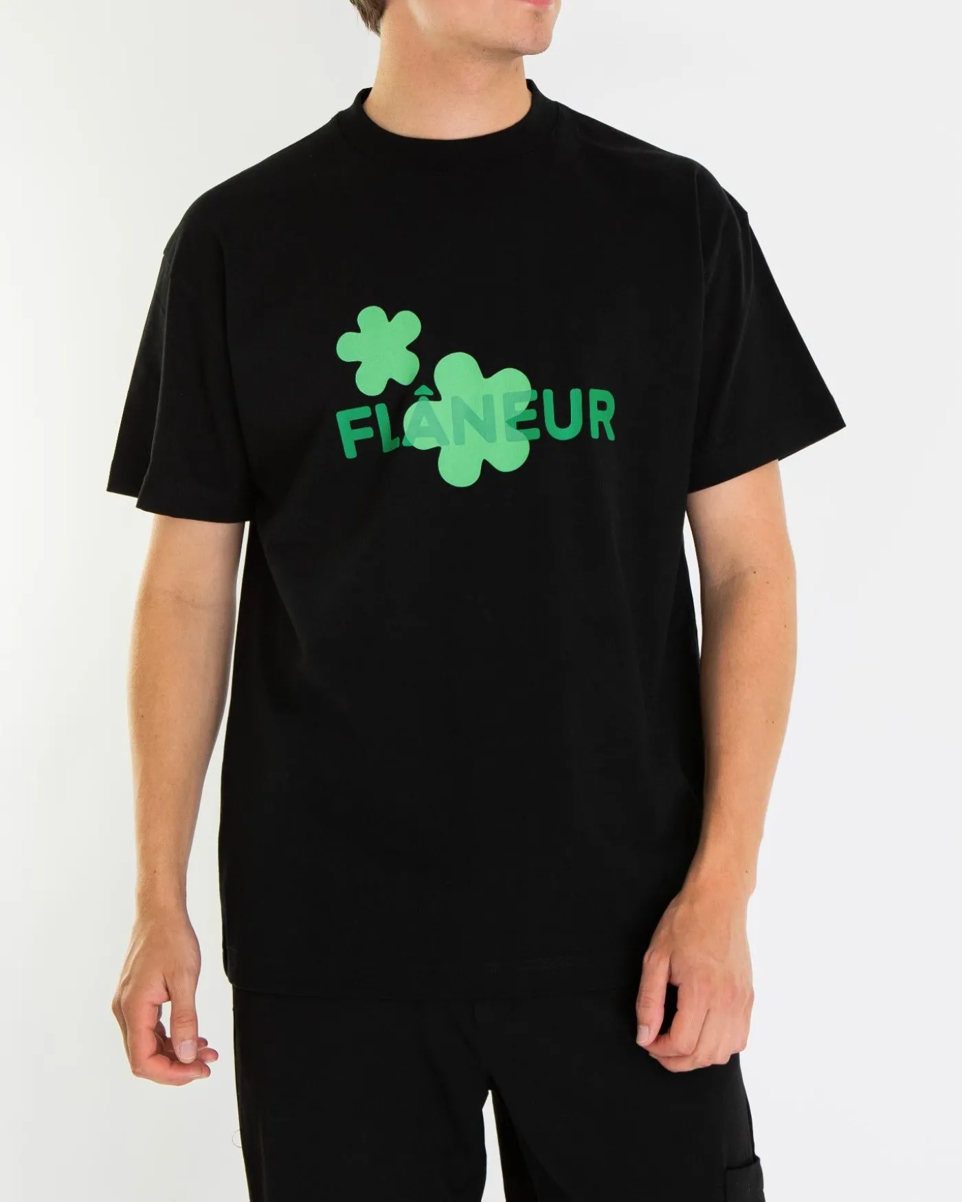 Heren Organic Flower T-Shirt Zwart
