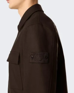 Heren Overshirt Chest Pocket Bruin