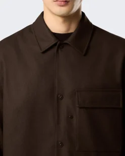 Heren Overshirt Chest Pocket Bruin