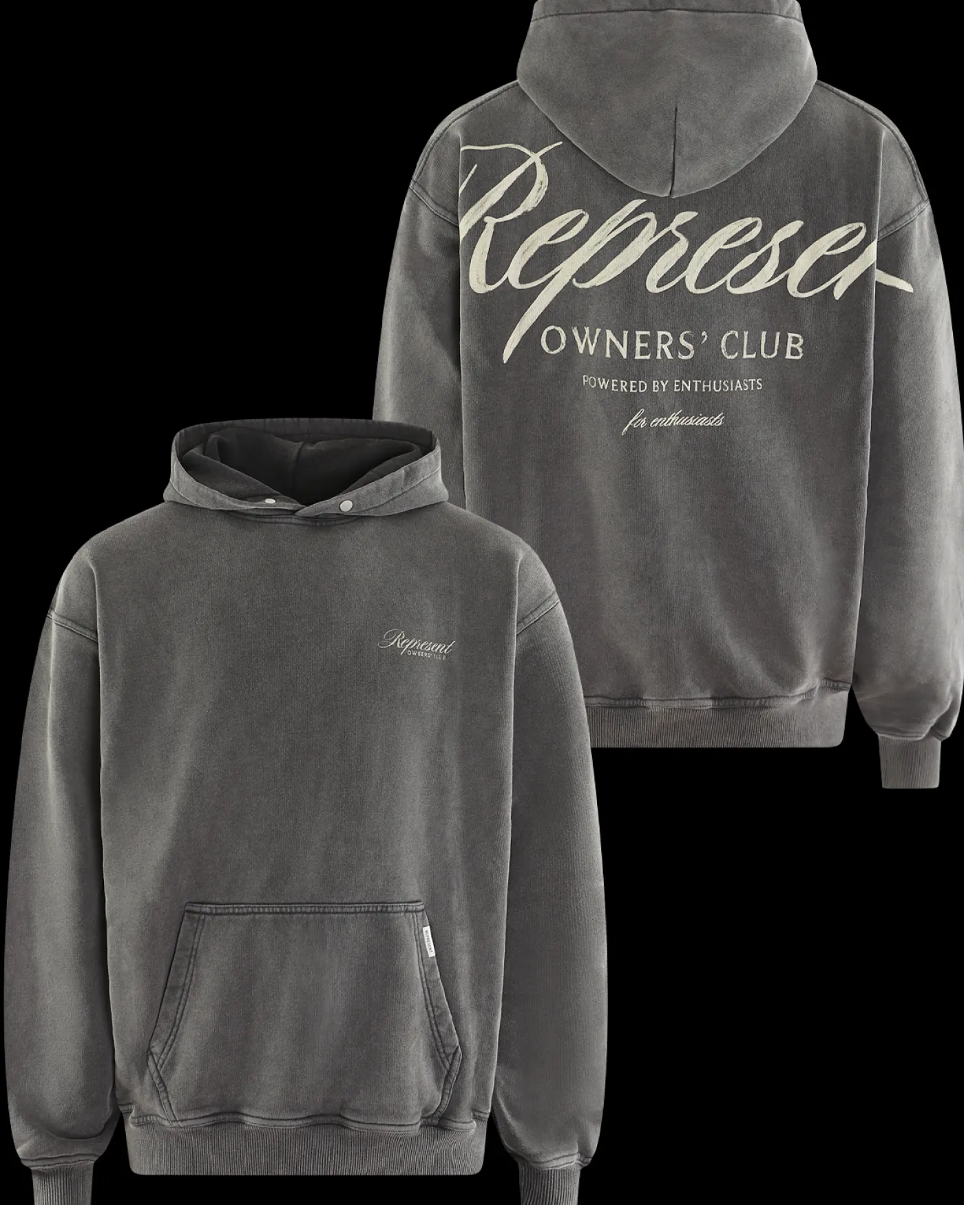 Heren Owners Script Hoodie Grijs