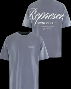 Heren Owners Script T-Shirt Blauw