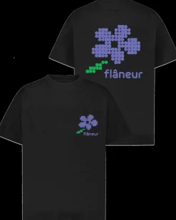 Heren Pixel Flower T-Shirt Zwart