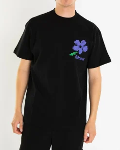 Heren Pixel Flower T-Shirt Zwart