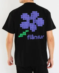 Heren Pixel Flower T-Shirt Zwart