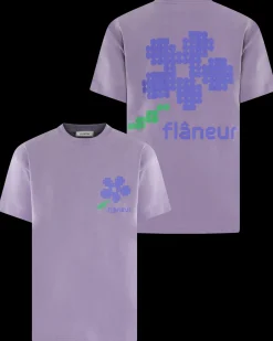 Heren Pixel Flower T-Shirt Paars
