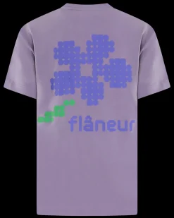 Heren Pixel Flower T-Shirt Paars