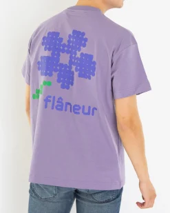 Heren Pixel Flower T-Shirt Paars