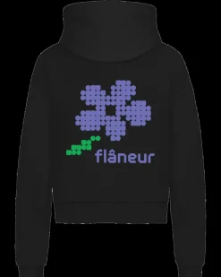 Heren Pixel Flower Zip-Up Zwart