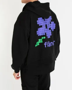 Heren Pixel Flower Zip-Up Zwart