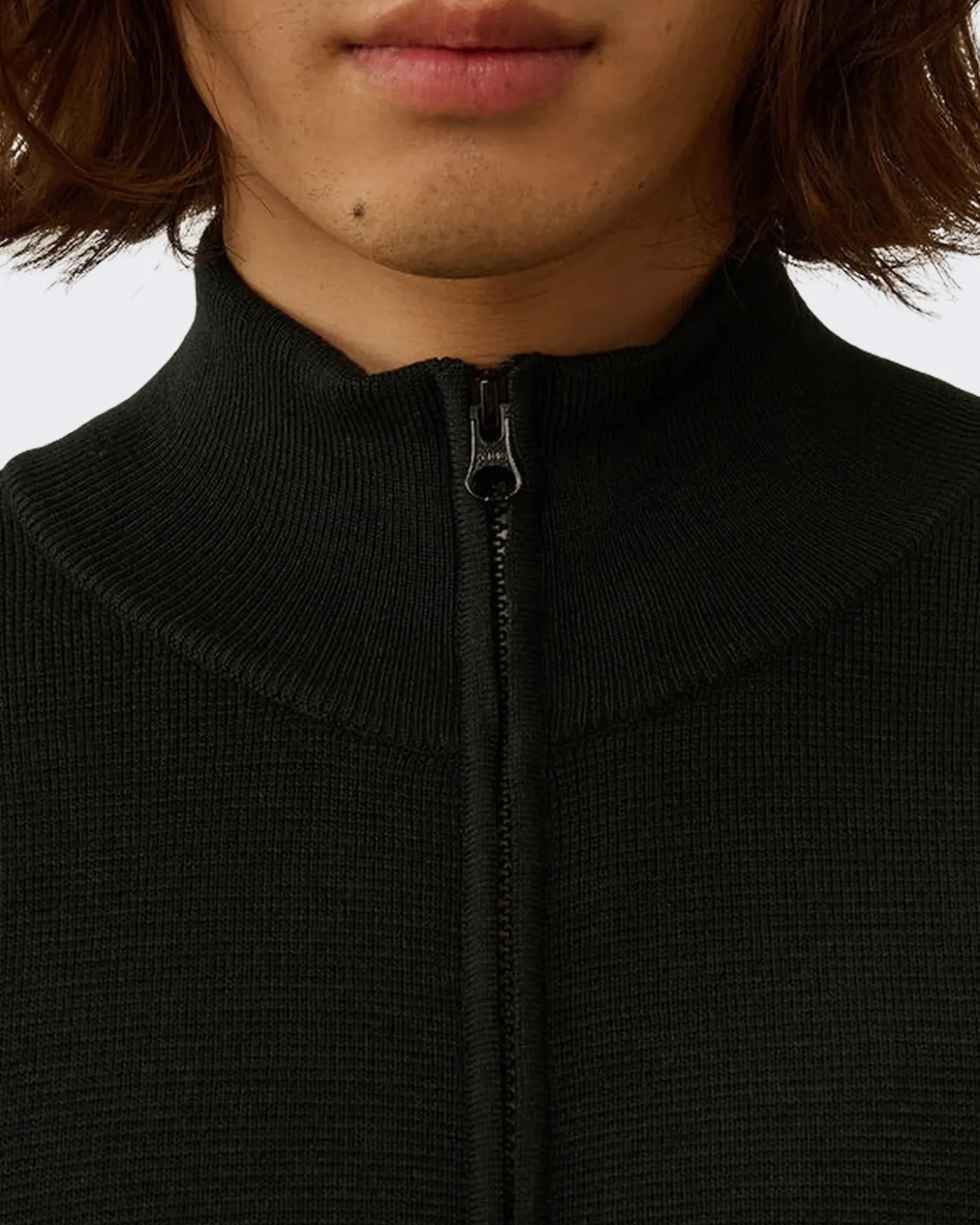 Heren Re-Wool Zip Cardigan Groen
