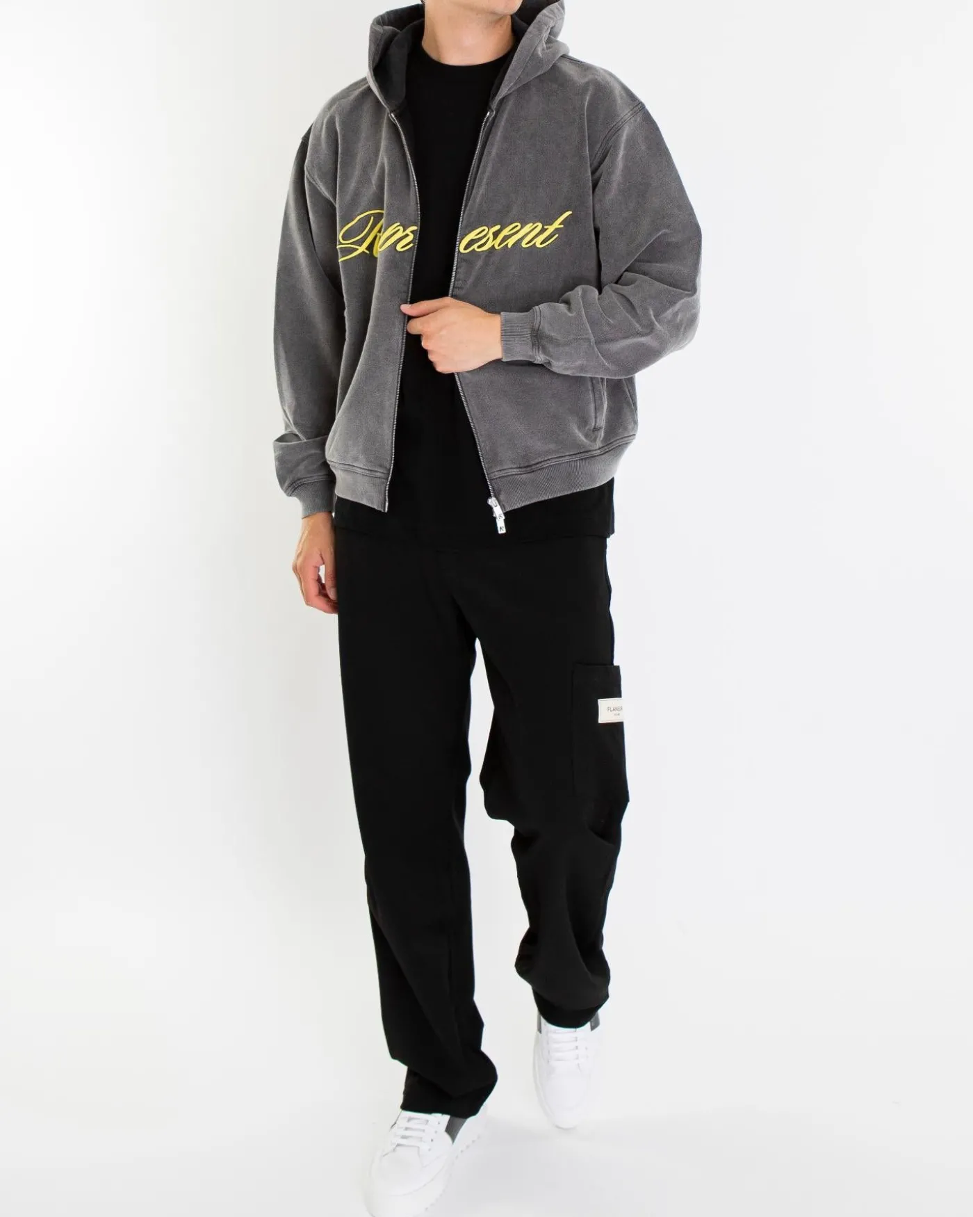 Heren Script Logo Zip Hoodie