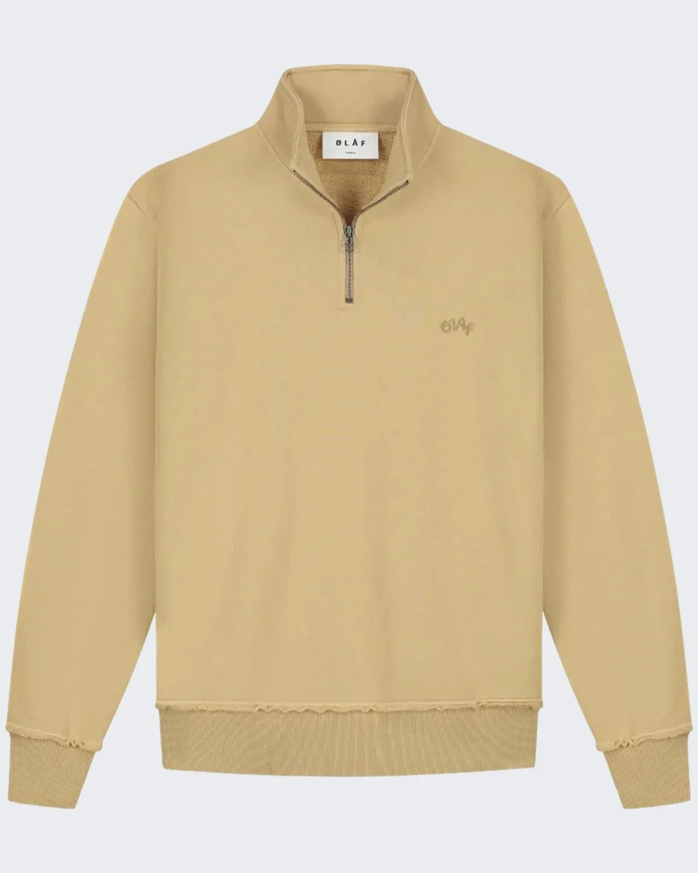 Heren Signature Zip Sweater Beige