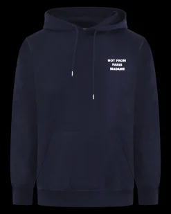 Heren Slogan Hoodie Blauw